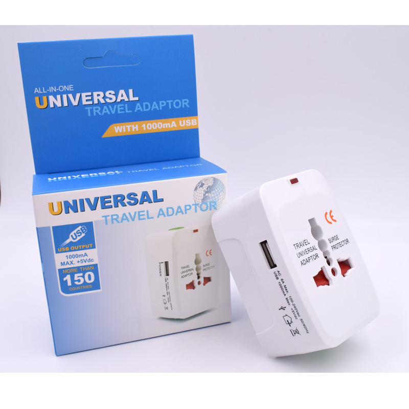Single USB Charger universal electrical Charger Travel smart 3 Pin power plug adapters Travel Adaptor