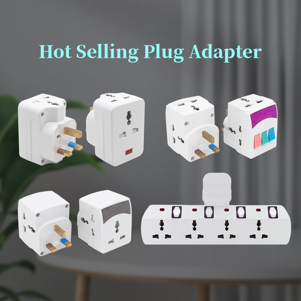 MG7196N Africa 3 Pin 3 Way Electric Universal Multi Purpose Plug Adapter with fuse