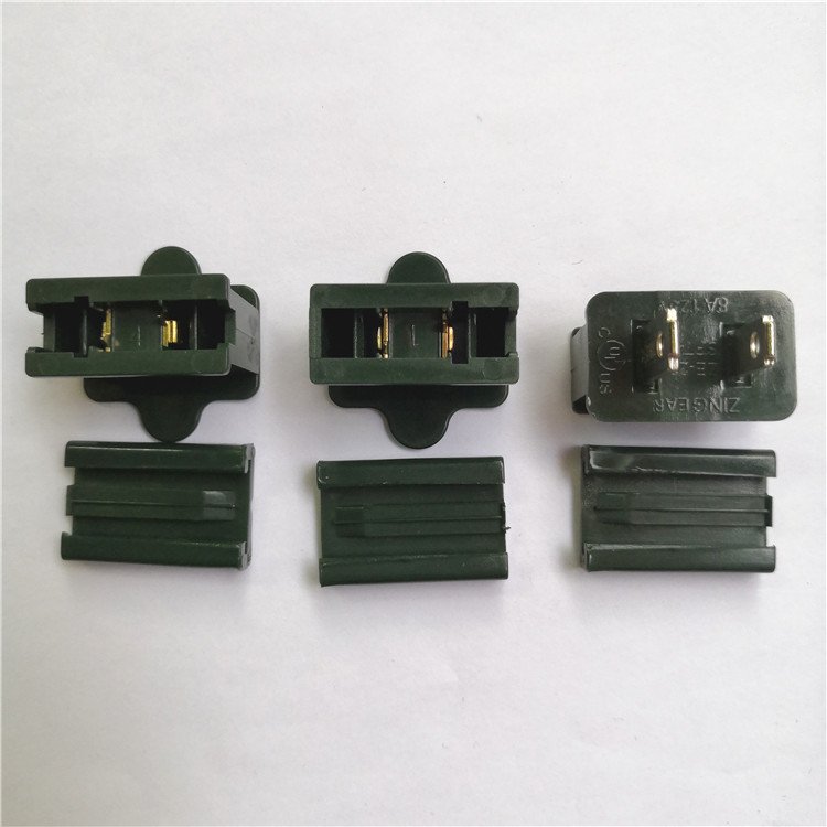 SPT-1 Male Plug Snap on Vampire Plugs for Exterior Extension Cord Holiday Lighting Display