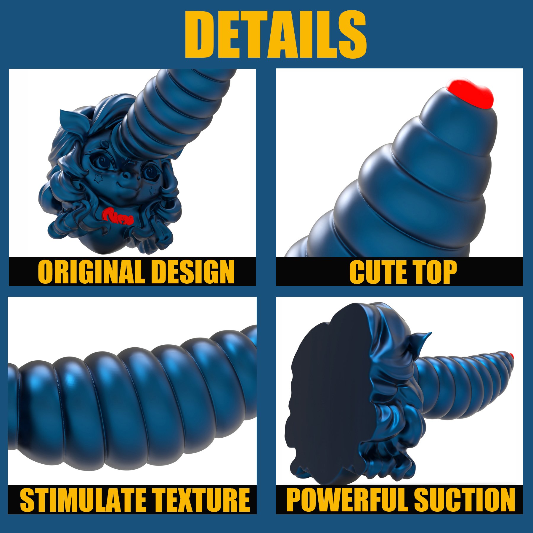 Aimitoy Realistic Colorful Dildo Female Masturbation Suction Cup Long Butt Plug Unicorn Fantasy Dildo Silicone Soft Anal Plug