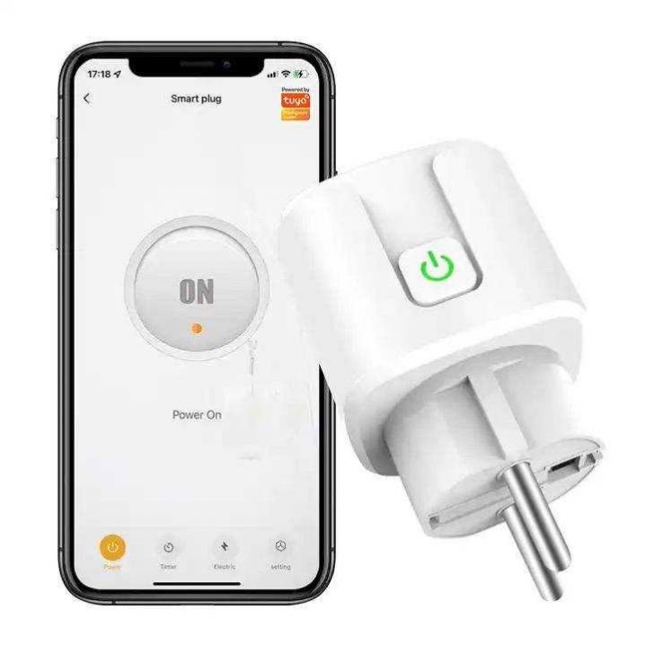 Tuya 220V 16A Voice Control Power Plug Monitor Energy Monitoring EU WIFI Smart Sockets With Alexa Google Home