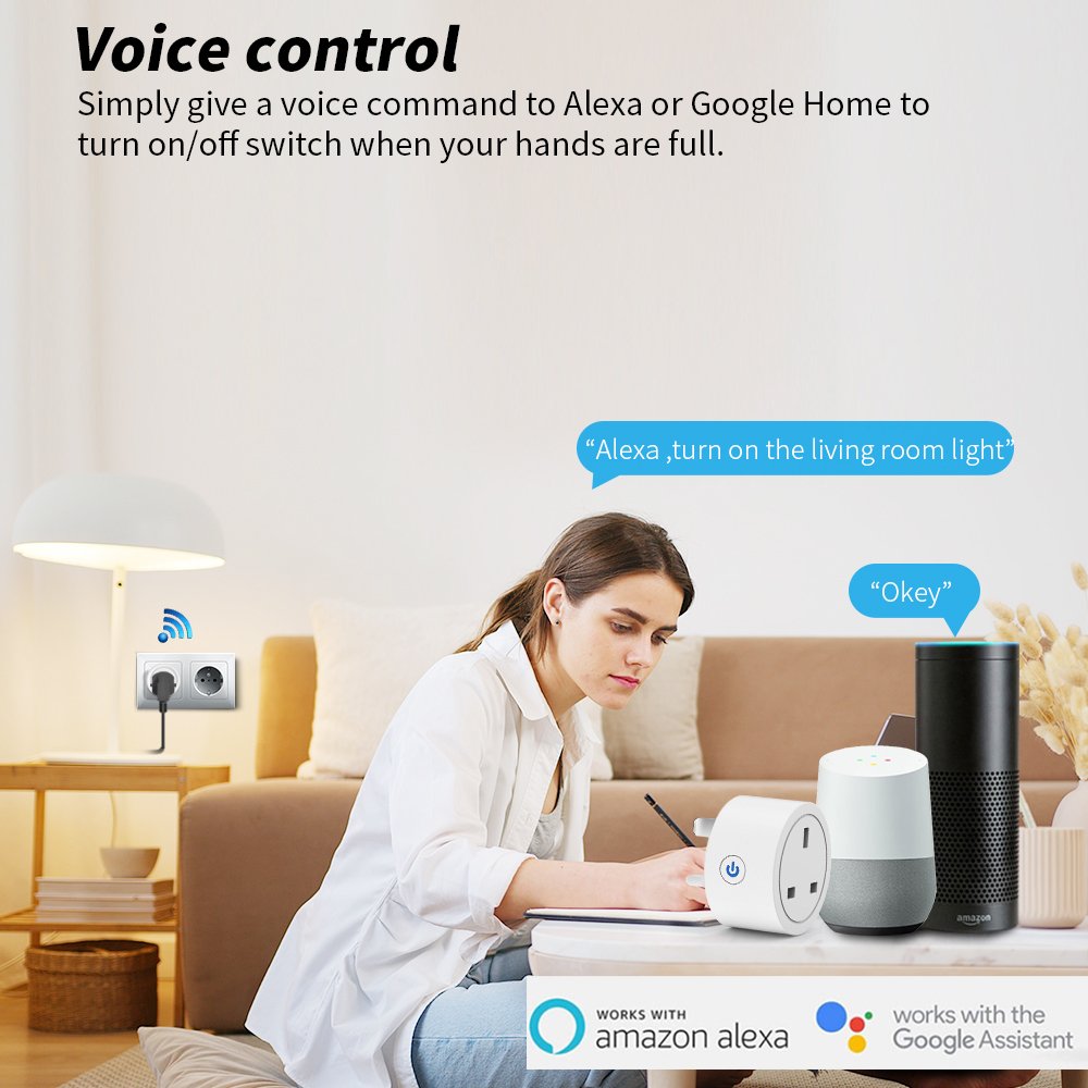 WIFI UK Power Socket Plug Aleax Timing Tuya Smart life APP Wireless remote control Smart Power meter electric Plug Socket Outlet
