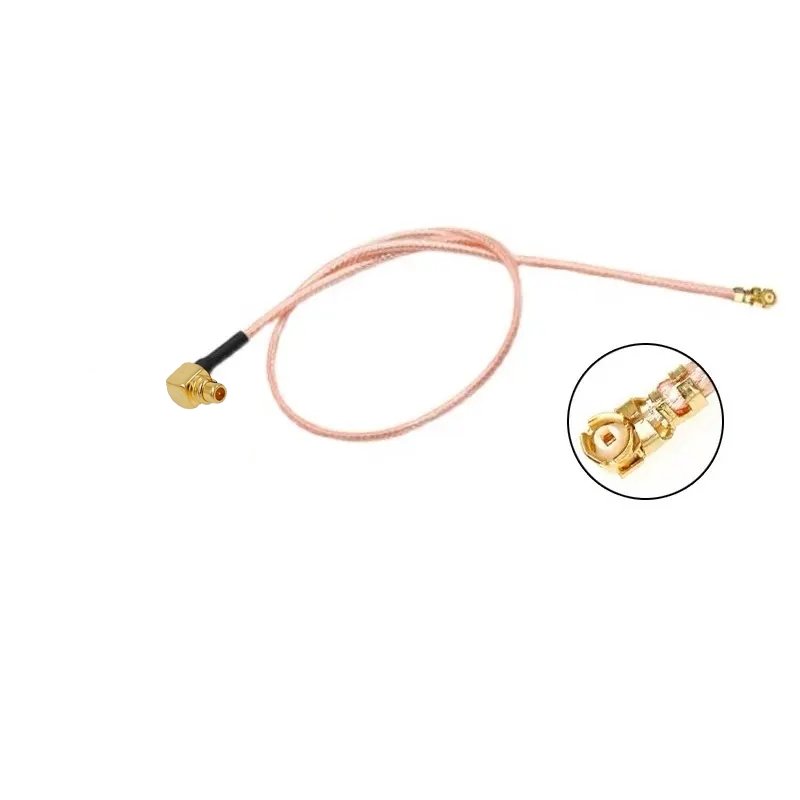 RG178 1.13mm micro coaxial extension cable MMCX Male plug Right Angle 90deg to IPEX UFL MHF 1 pigtail cable