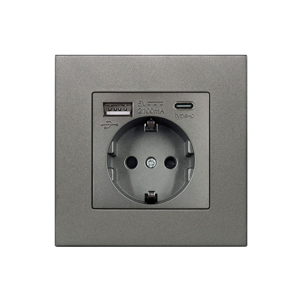 16A European Eu Socket Single 86 Universal Plug Electric Power Wall Switch And Socket
