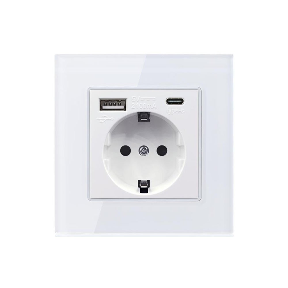16A European Eu Socket Single 86 Universal Plug Electric Power Wall Switch And Socket