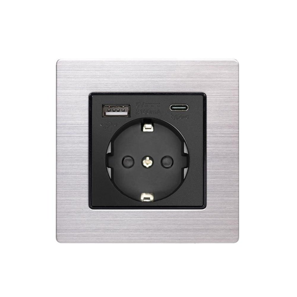 16A European Eu Socket Single 86 Universal Plug Electric Power Wall Switch And Socket