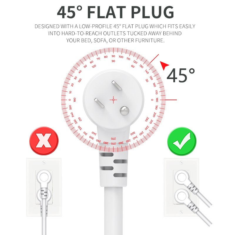 Worldplug Smart Surge Protector USA Plug Tower Power Strip Extension Socket with USB