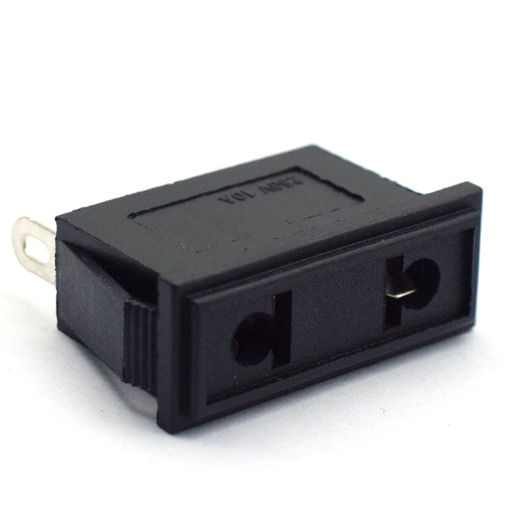 one-stop purchase AC-103 power socket plug two-hole two-pin socket buckle fixed all copper 250V AC support customization