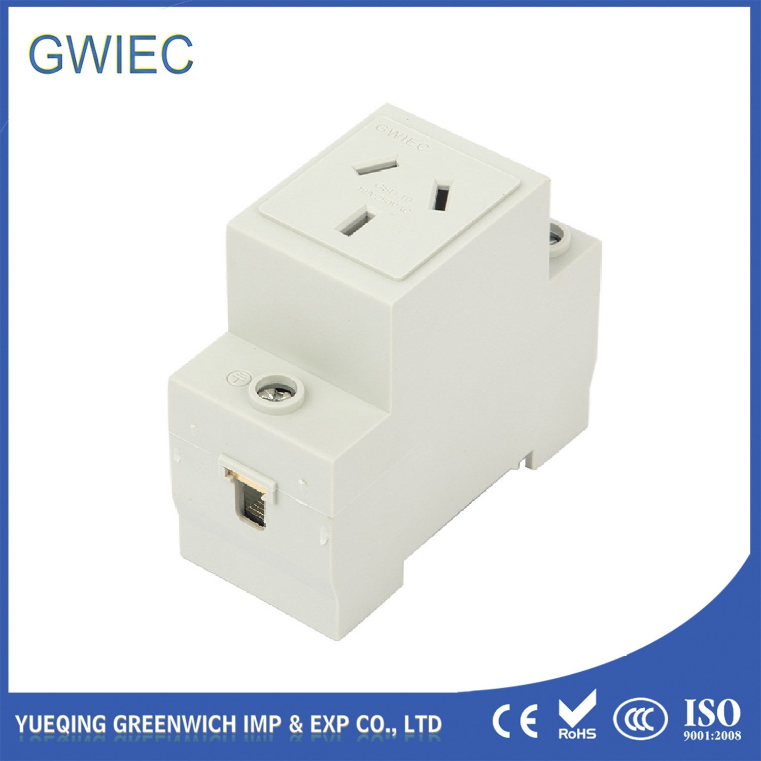 GWIEC Wholesale AC30 series 10A 3 Plug Din Rail Mounted Modular Switch Socket GSD-10 for Australia