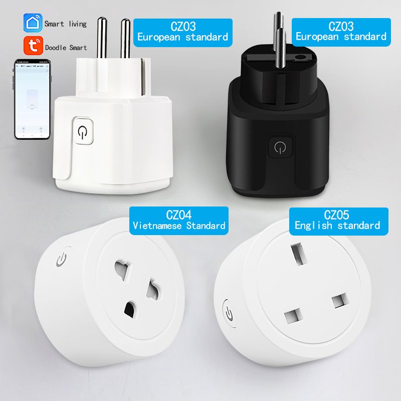 Eu,US,UK 16A 20A high-power metering WiFi smart plug and socket timing function Tuya smart life power socket
