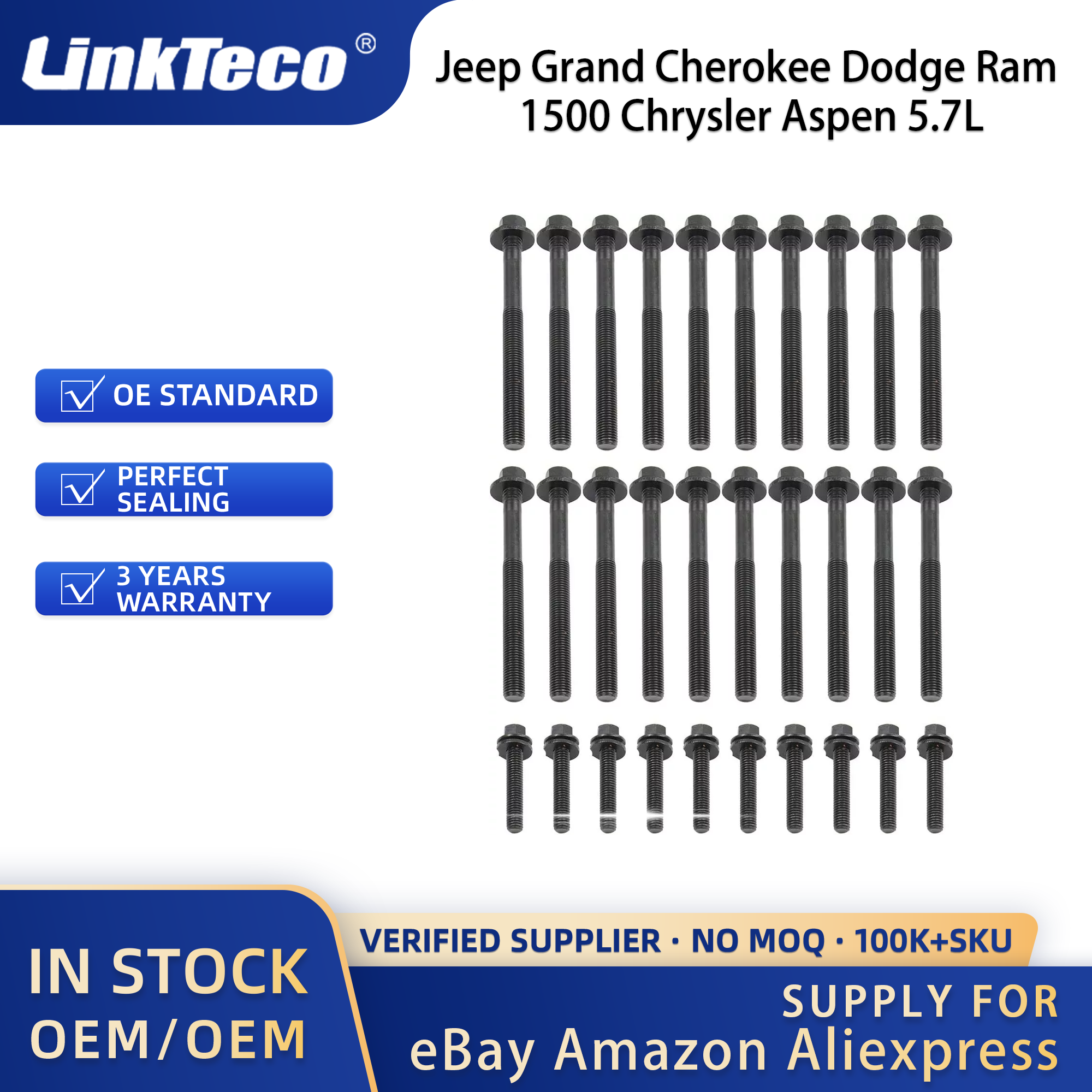 Linkteco Non MDS Valve Lifters Plugs Camshaft Head Gasket Set For Jeep Grand Cherokee Dodge Ram 1500 Chrysler 300 5.7L 2009-2015