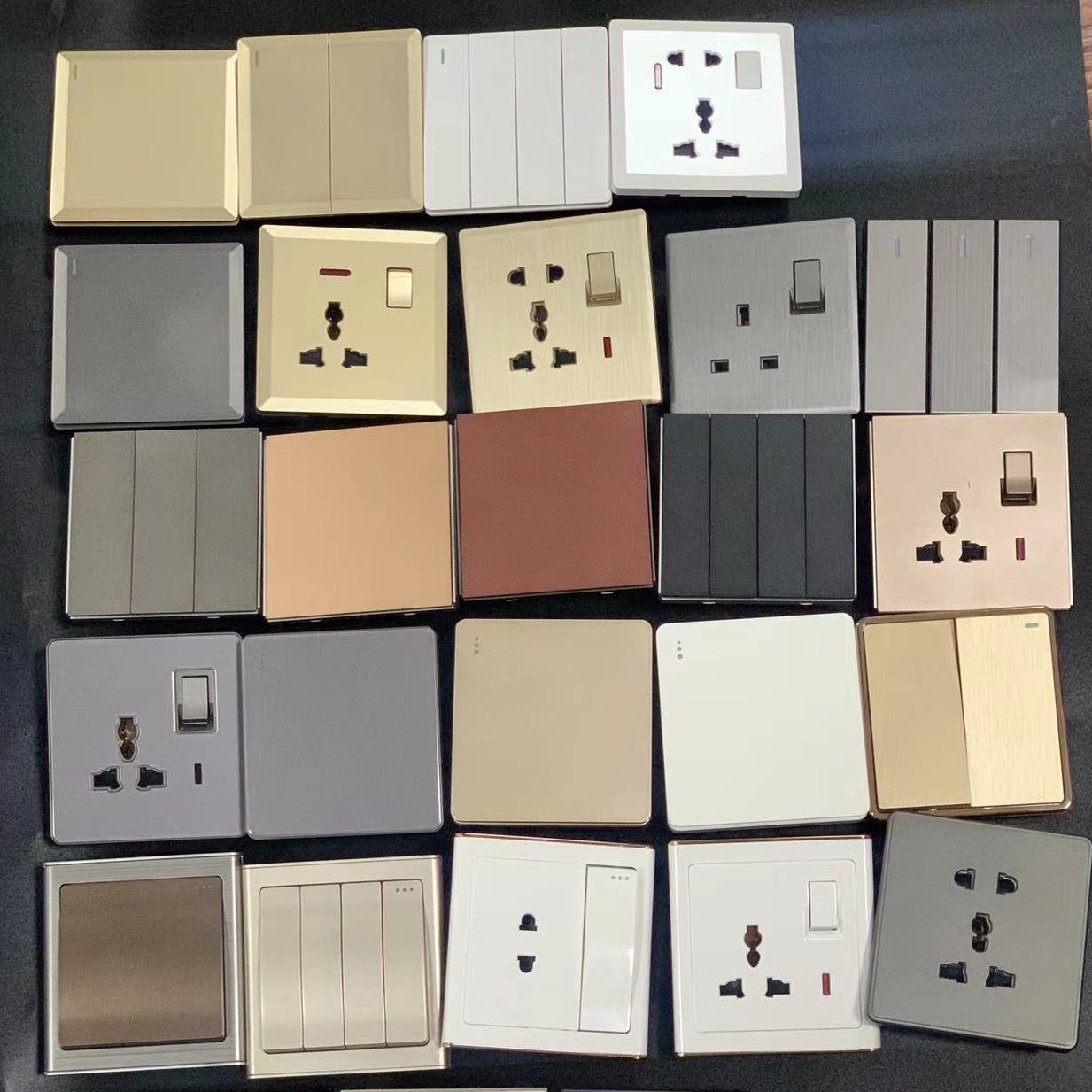 Saudi Iraq Wholesale double single 13A 5Pin outlet plug socket wall mounted electrical lighting wall switch