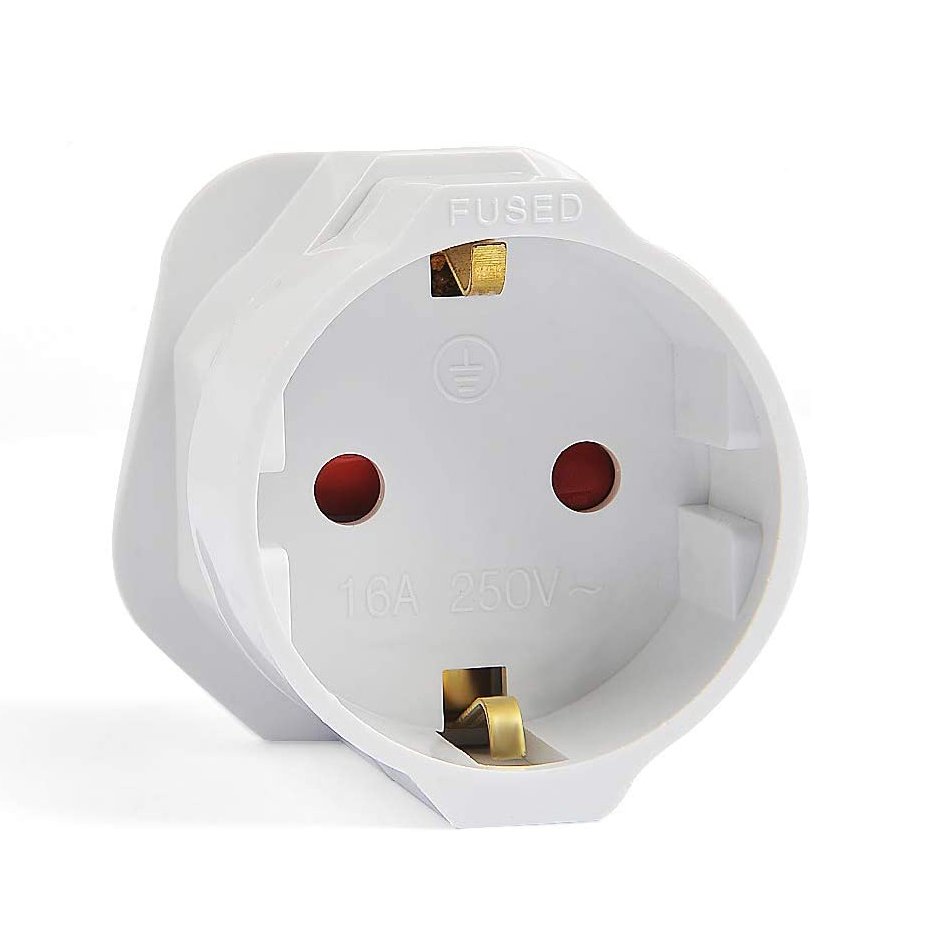 Europe Schuko to UK plug adaptor 3 pin schuko converter plug bs1363 eu to uk plug adapter with fuse