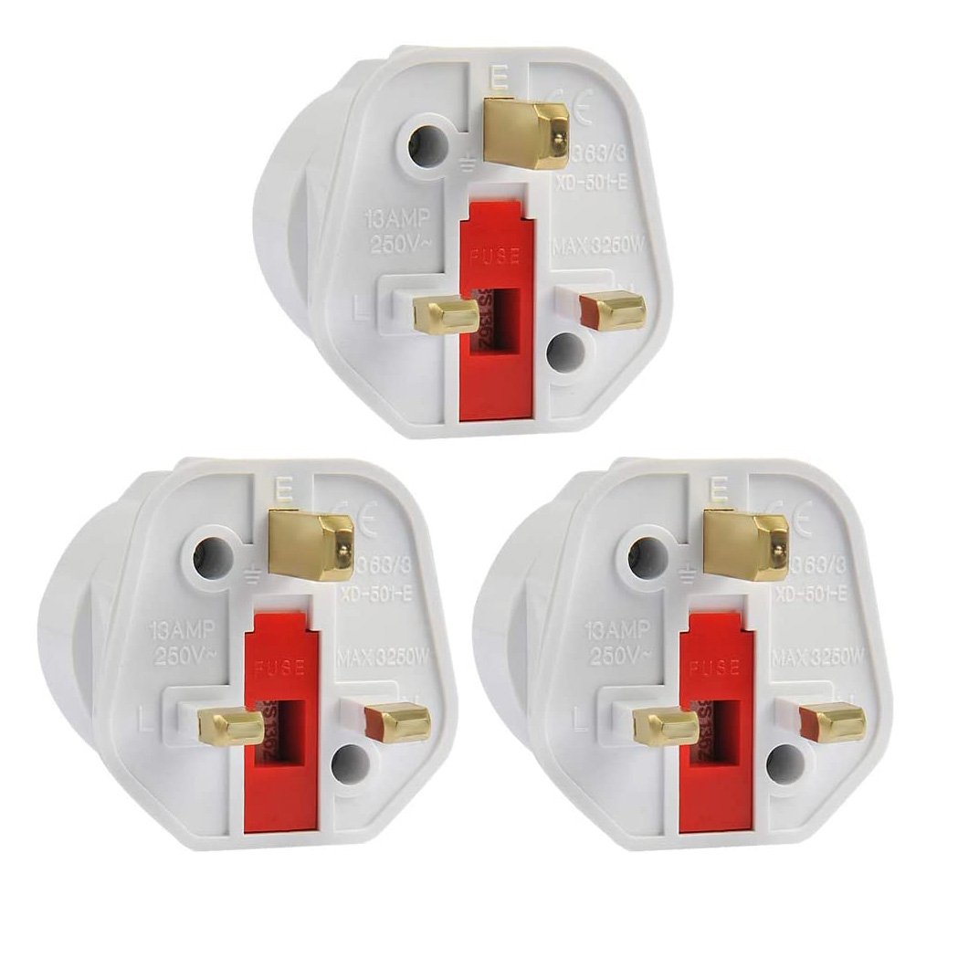 Europe Schuko to UK plug adaptor 3 pin schuko converter plug bs1363 eu to uk plug adapter with fuse