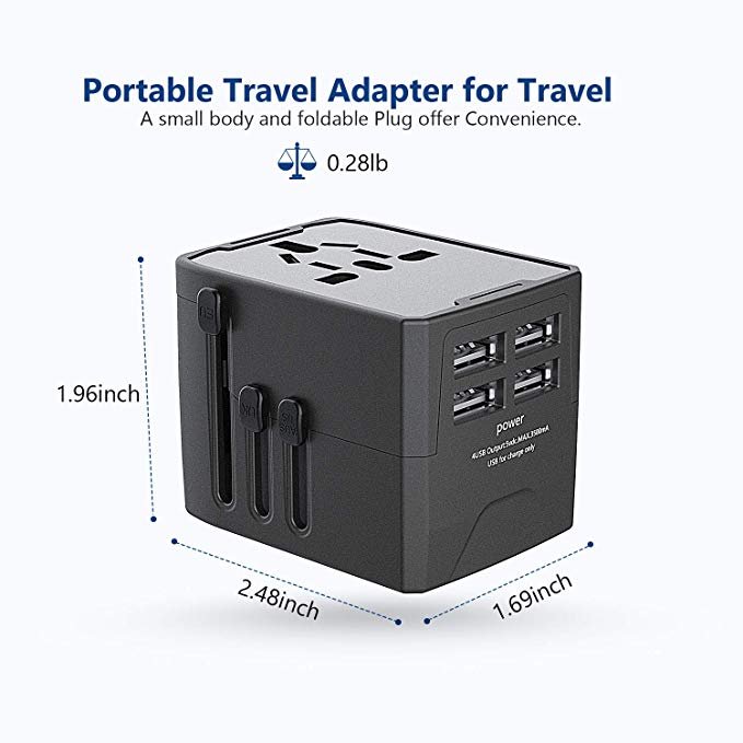 All in One Universal Travel Adapter Electrical Charger 4 usb 3.5A Quick Travel Charger Corporate Plug Travel US/AU/EU/UK plug