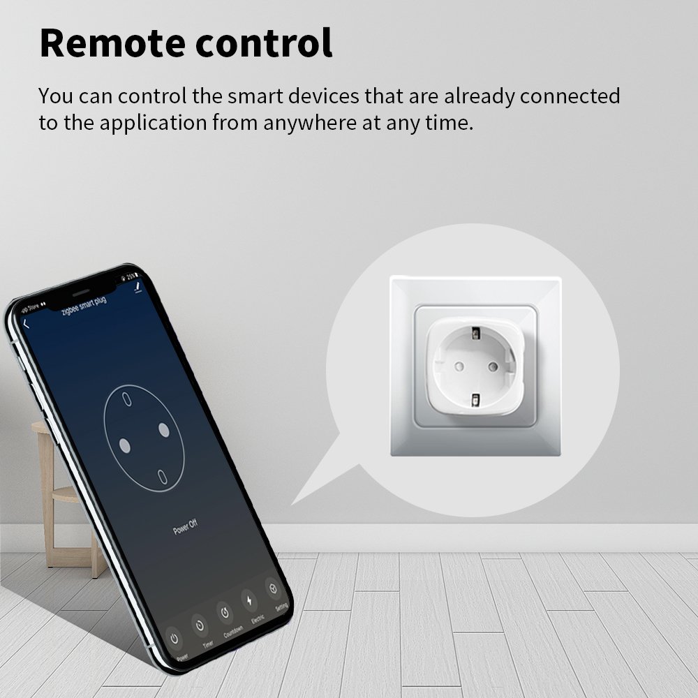 RSH Matter Smart Home EU Standard Alexa Google Homekit WiFi Outlet Smart Socket Matter Plug with Energy Monitoring Timer