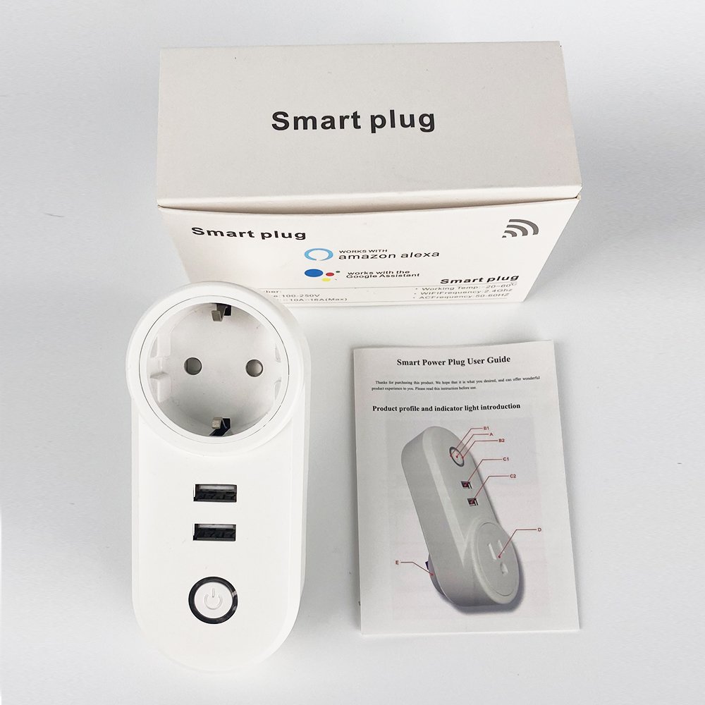 SMATRUL Eu Plug 16A Outlet Adapter Voice Smart Life App Electrical For Google Home Alexa Yandex Alice Tuya Wifi Smart USB