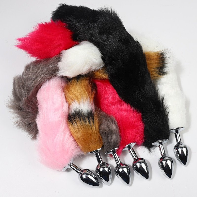 Hot Sale Anal Plug Metal Long Tail Anal Toys Fox Tail Anal Plug For Couples gay
