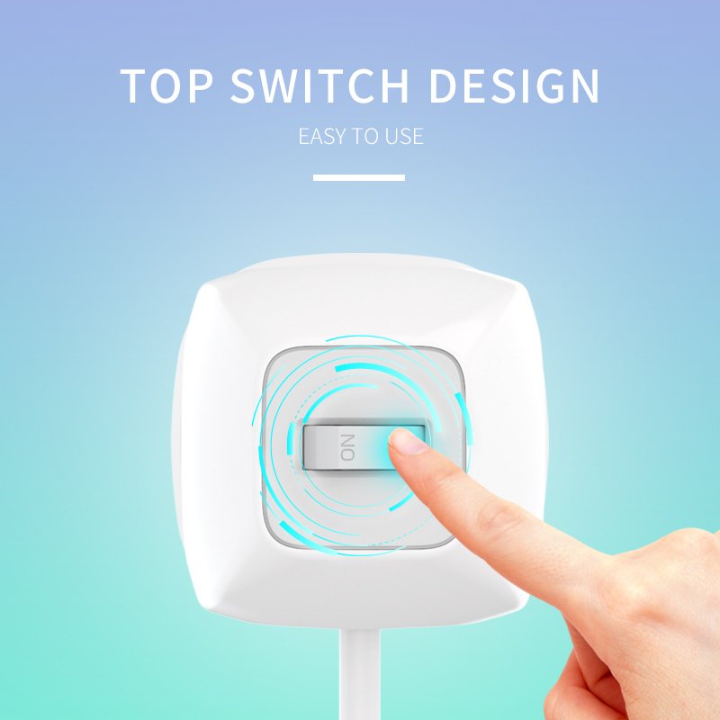 Multi plug outlet retractable eu standard European type surge protection travel usb power strip cube extension lead cord socket