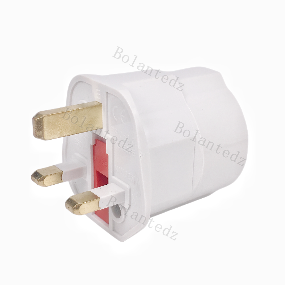 Europe Schuko to UK plug adaptor 3 pin schuko converter plug