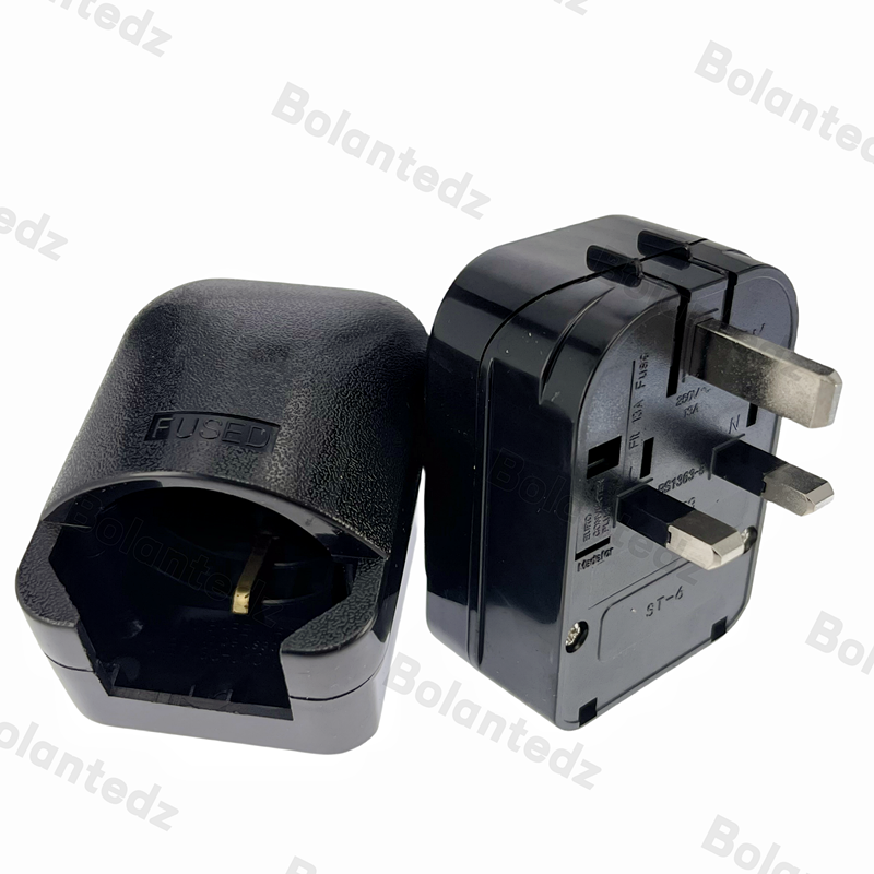 Top selling products Euro Germany Schuko plug to UK plug converter adapter with fuse 13A box type plug top 2 pin to 3 pin Type-G
