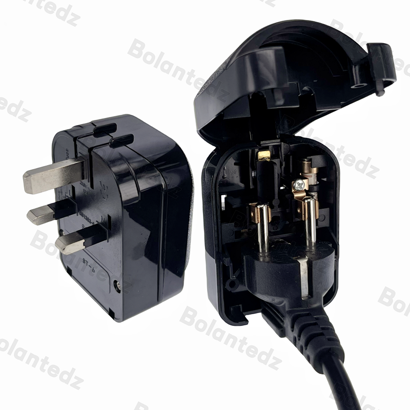 Top selling products Euro Germany Schuko plug to UK plug converter adapter with fuse 13A box type plug top 2 pin to 3 pin Type-G