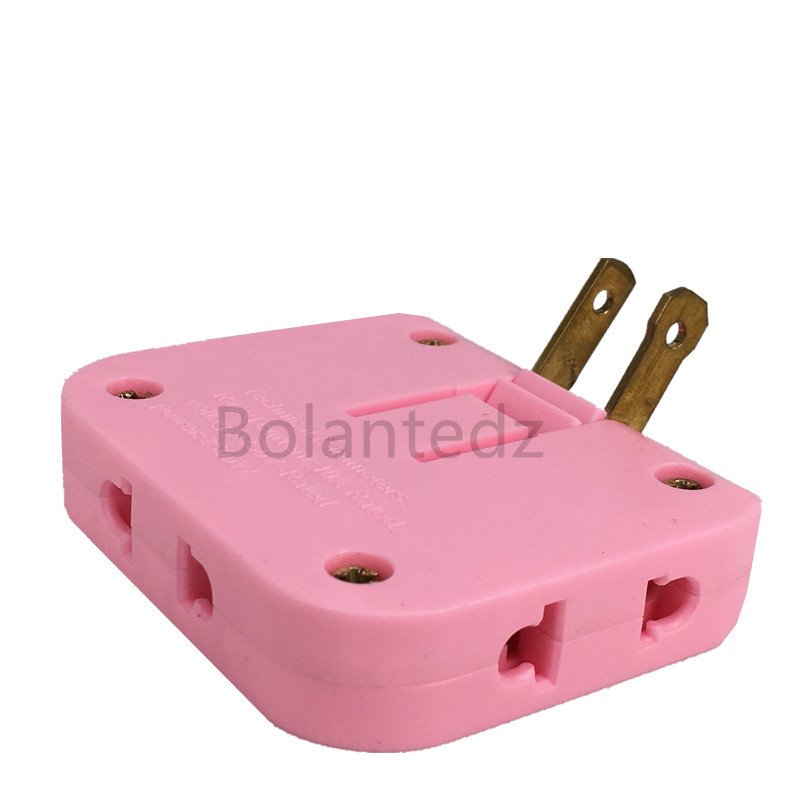 Polarity pin Ultrathin 3 Way Flat Wall Outlet Extender AC Adapter 2Pin SwivelIndoor Power Outlet expander Plug US Extension Plug