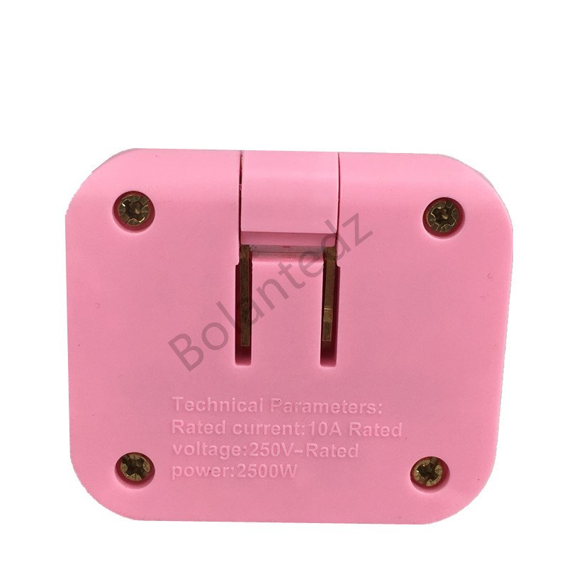 Polarity pin Ultrathin 3 Way Flat Wall Outlet Extender AC Adapter 2Pin SwivelIndoor Power Outlet expander Plug US Extension Plug