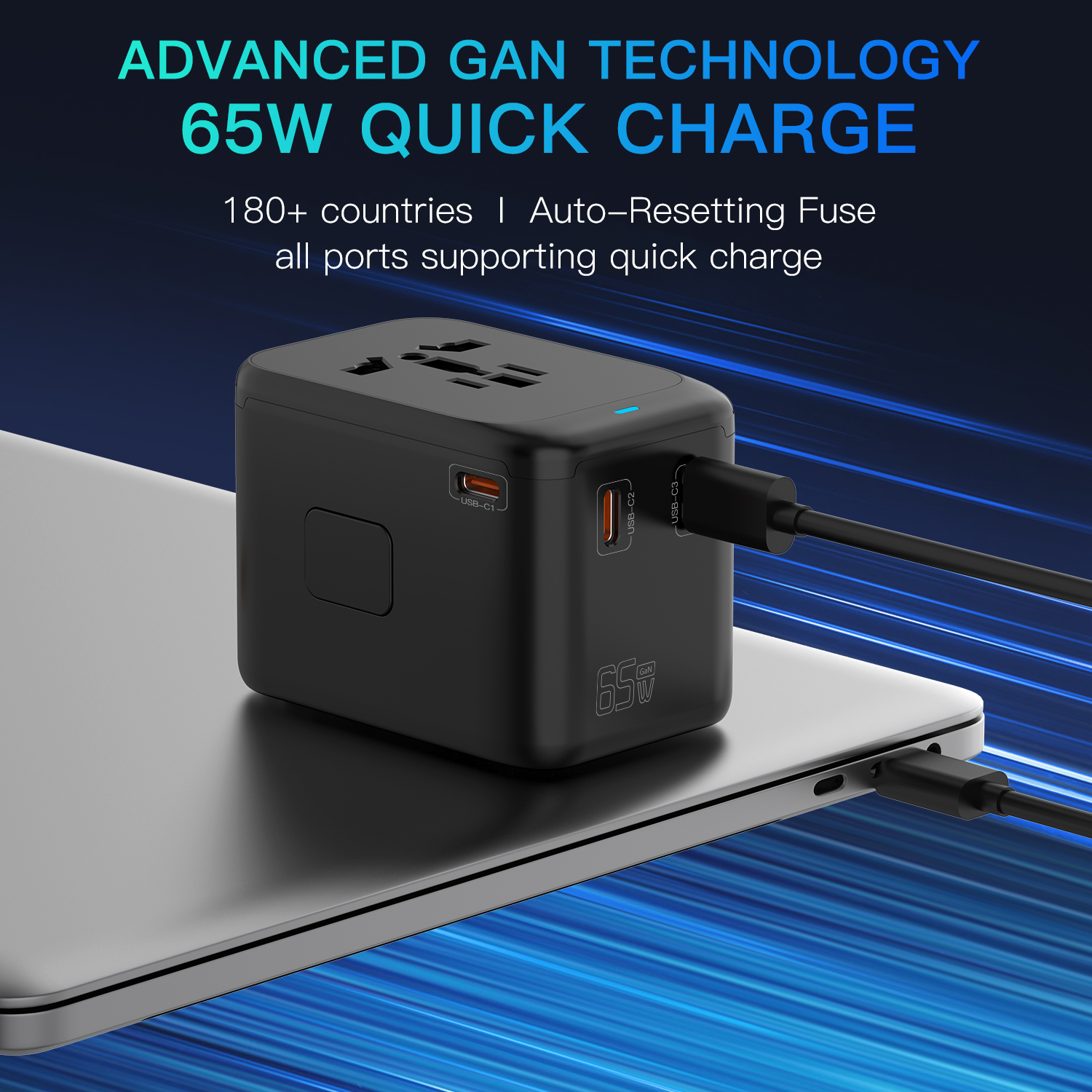 65w Pd Usb Electrical World Mini Universal Travel Adapter Plug Quick Charge Wall Power Type-c