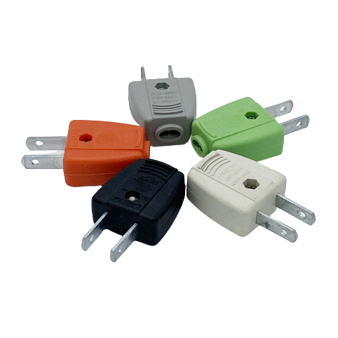 Bulk products Hot selling high quality 6A flat 2-hole plug 125V to 250V optional Color plug