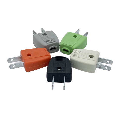 Bulk products Hot selling high quality 6A flat 2-hole plug 125V to 250V optional Color plug