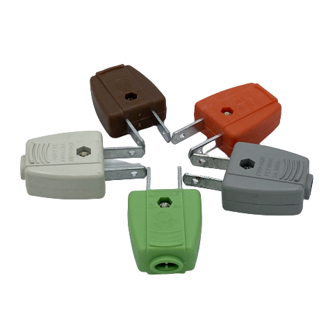 Bulk products Hot selling high quality 6A flat 2-hole plug 125V to 250V optional Color plug