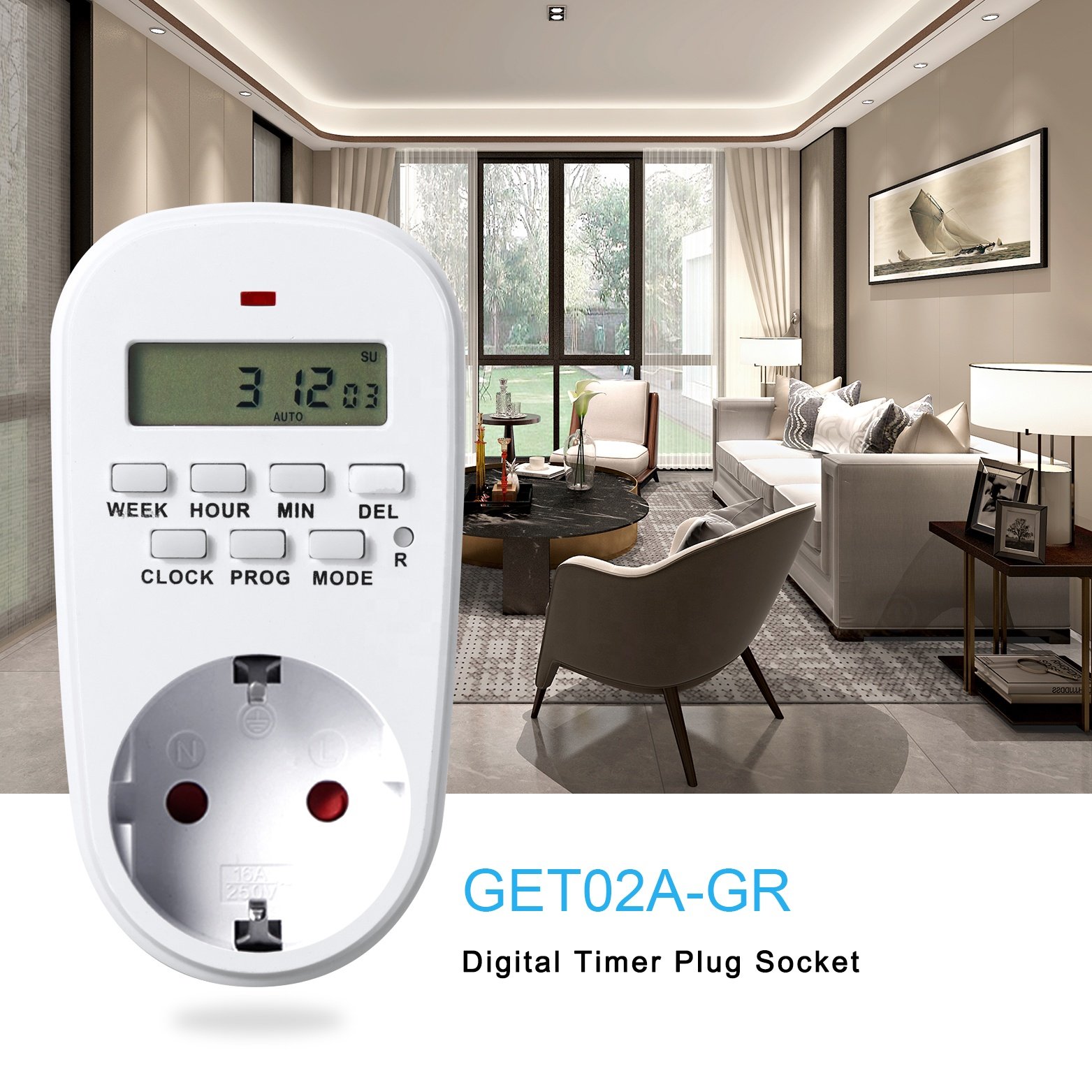 Hot sell 220V Programmable Auto OFF Digital Timer In Switch Plug Socket