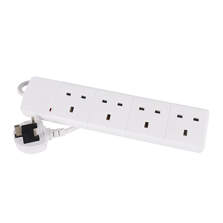 UK Extension Lead with 4 USB 2 meter Cable Electric Plug Socket UK Mains Power 4 Gang Way