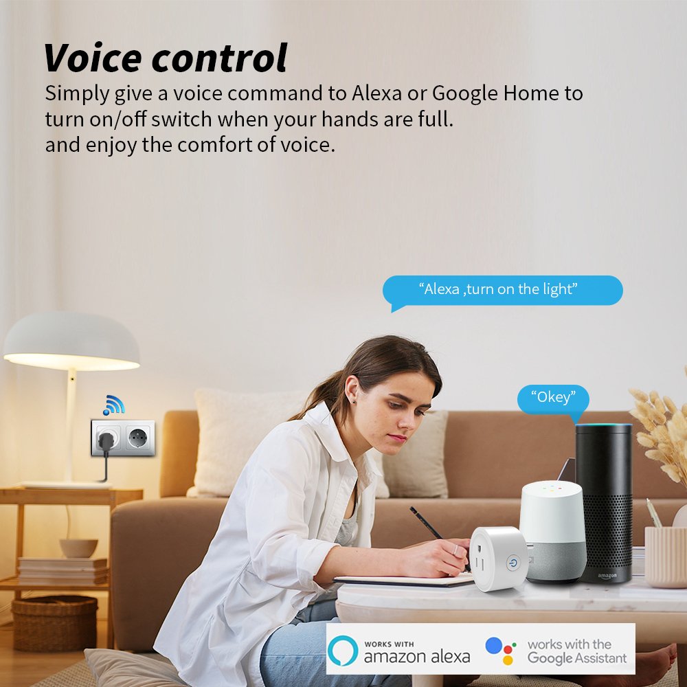 SIXWGH Apple Homekit Socket 16A US Plug Adapter Smart Home Automation App Remote Control Support Siri Voice Google Home Alexa