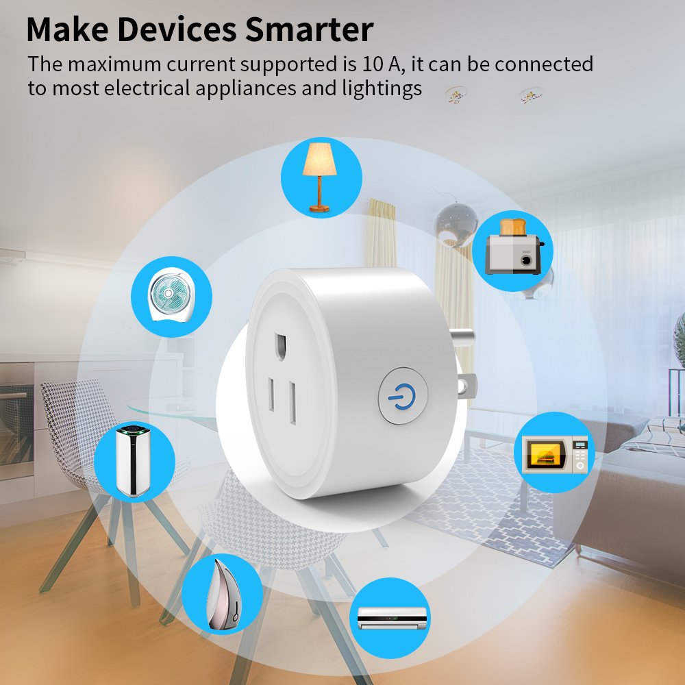 SIXWGH Apple Homekit Socket 16A US Plug Adapter Smart Home Automation App Remote Control Support Siri Voice Google Home Alexa