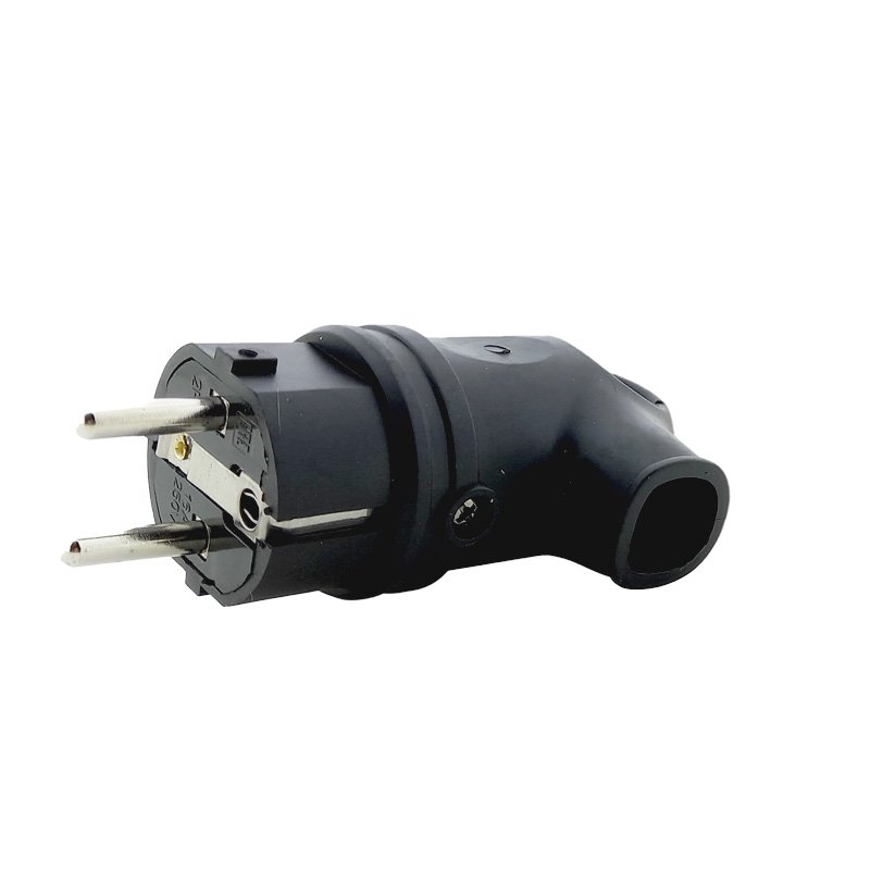 Hot Sale 16A Black Rubber Plug Angle With Grounding With Handle IP44 220V For Industrial Application EU/UK/US Plug Standard