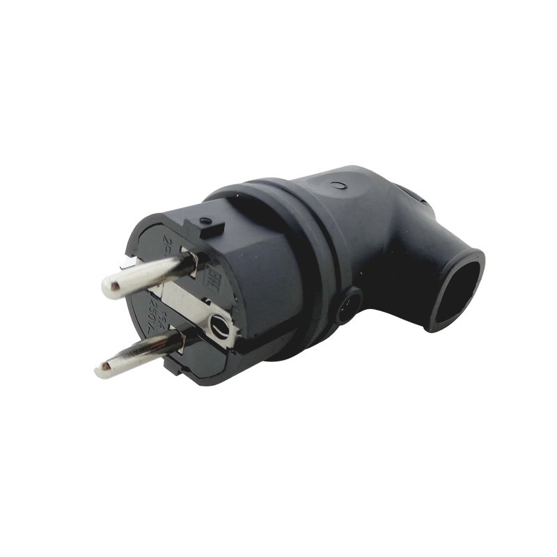 Hot Sale 16A Black Rubber Plug Angle With Grounding With Handle IP44 220V For Industrial Application EU/UK/US Plug Standard