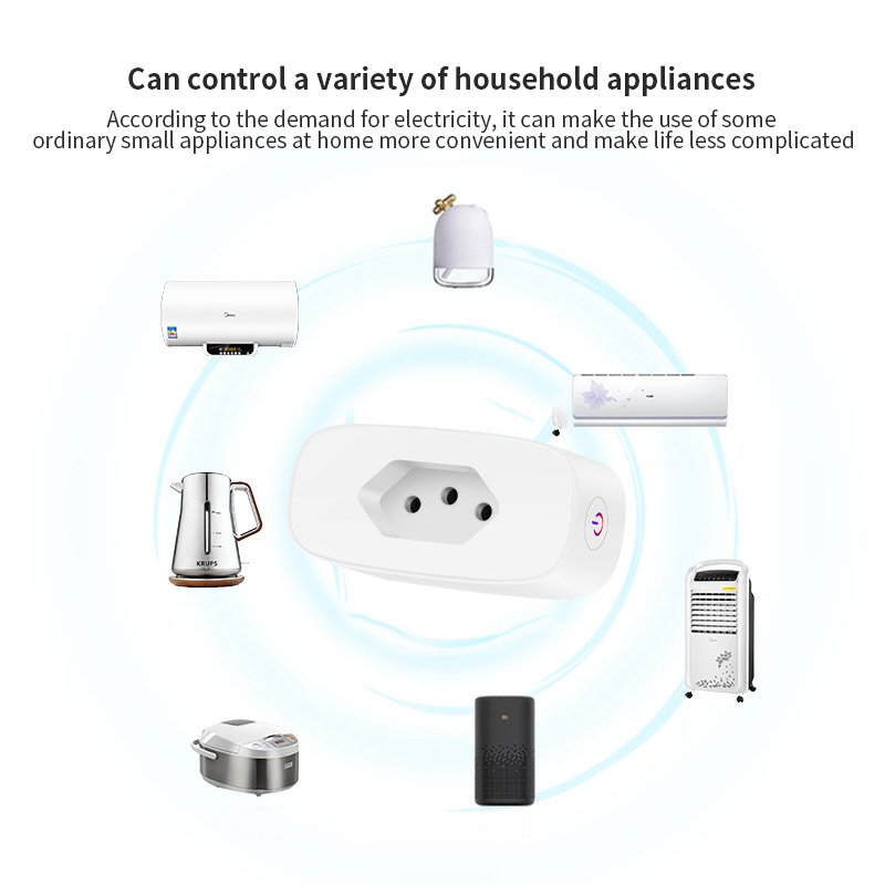 RSH BR Standard 16A Smart Plug Single Socket Wireless Remote Control Alexa Google Tuya WiFi Outlet with Energy Monitoring