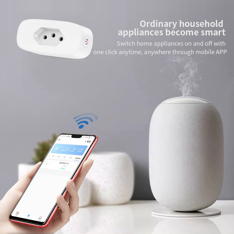 RSH BR Standard 16A Smart Plug Single Socket Wireless Remote Control Alexa Google Tuya WiFi Outlet with Energy Monitoring