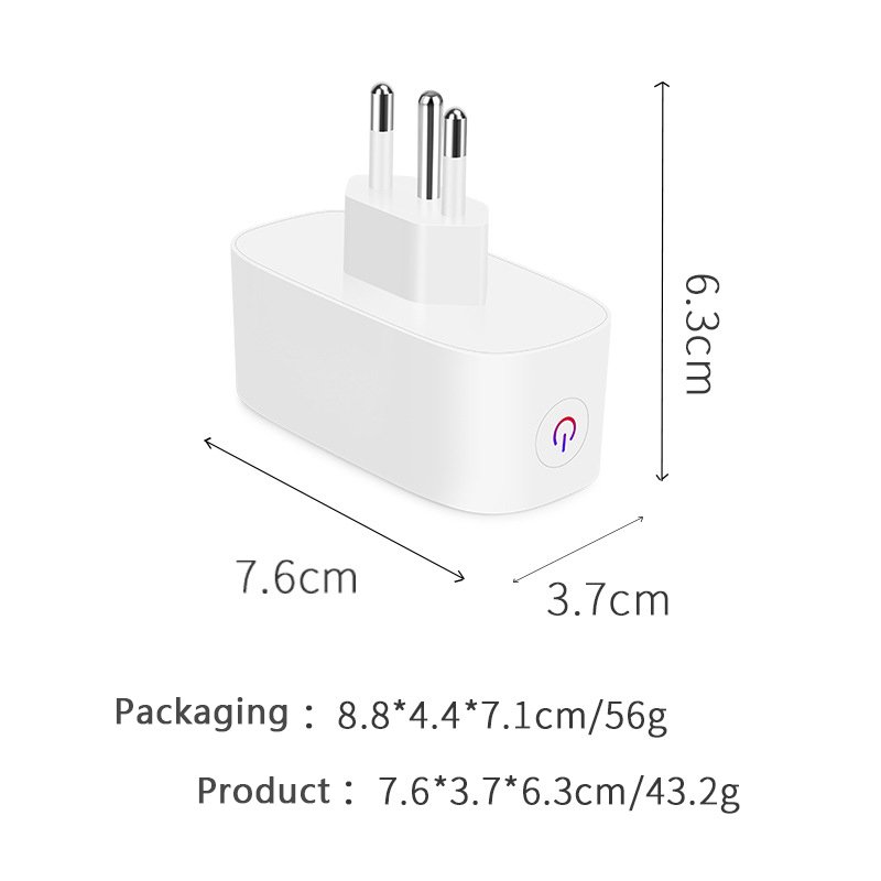 RSH BR Standard 16A Smart Plug Single Socket Wireless Remote Control Alexa Google Tuya WiFi Outlet with Energy Monitoring