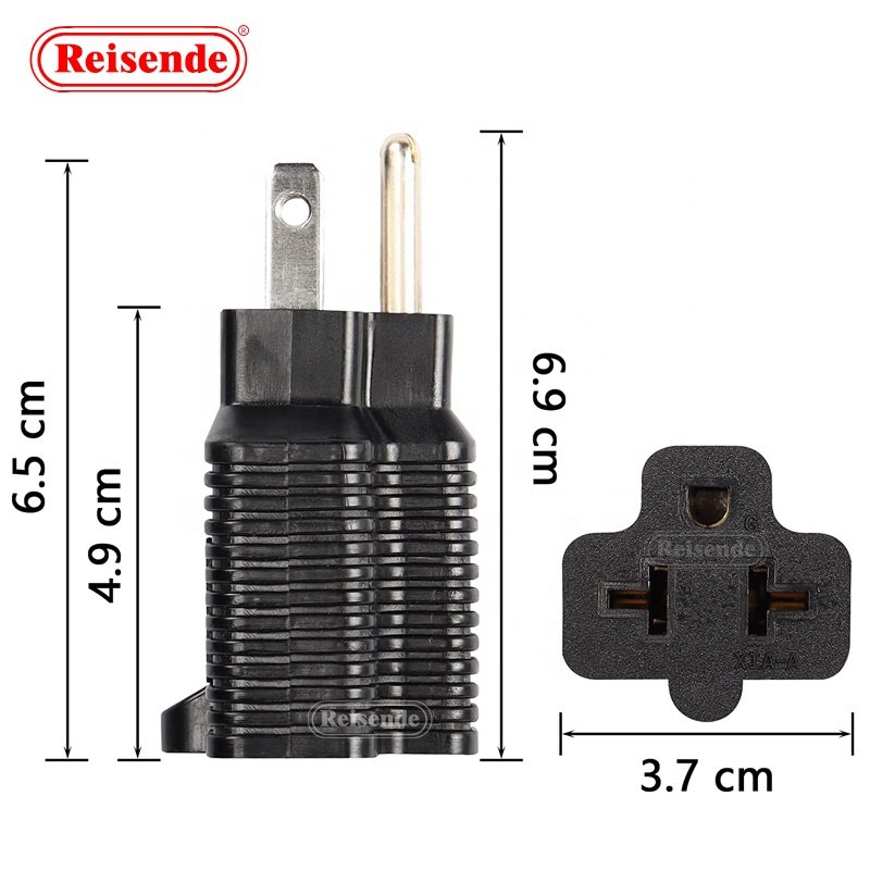 5-15P to 5-20R Plug Adapter Type-A 15 Amp Household Industrial Converter T-Blade Conversion Plug