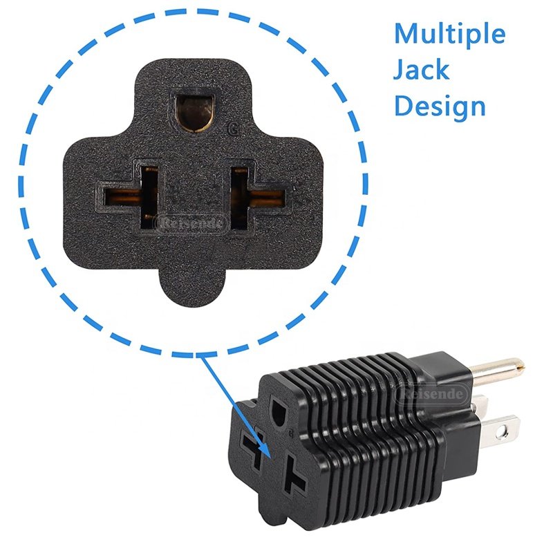 5-15P to 5-20R Plug Adapter Type-A 15 Amp Household Industrial Converter T-Blade Conversion Plug