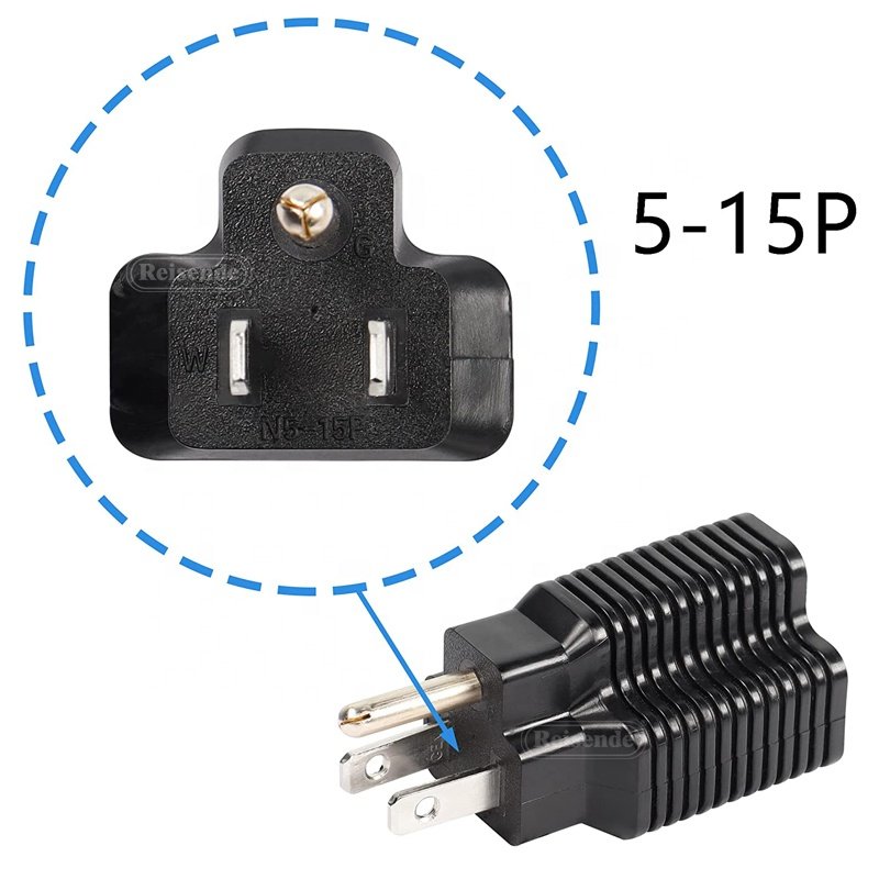 5-15P to 5-20R Plug Adapter Type-A 15 Amp Household Industrial Converter T-Blade Conversion Plug