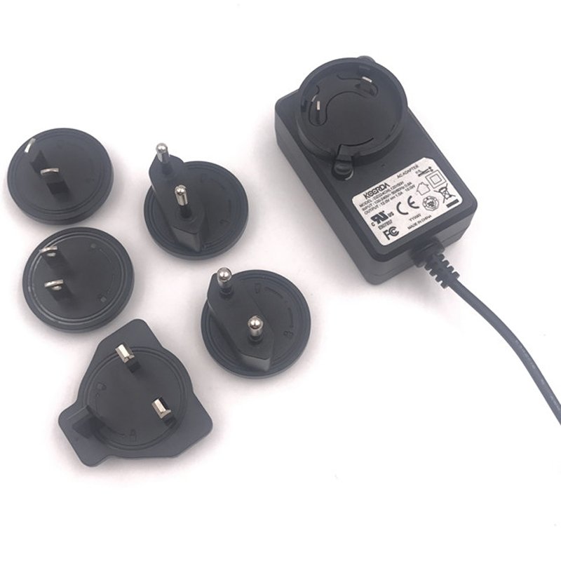 OEM 12V0.5A 12V1A 12V2A interchangeable plug ETL KC PSE CE European United States UK Korea Japan 6W12W24W power adapter
