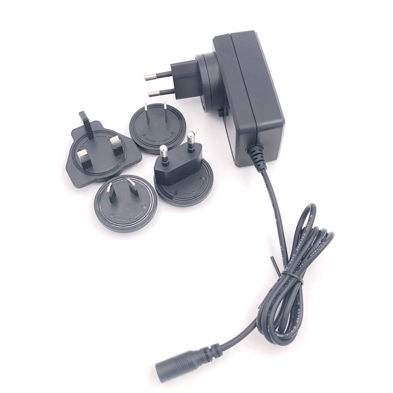 OEM 12V0.5A 12V1A 12V2A interchangeable plug ETL KC PSE CE European United States UK Korea Japan 6W12W24W power adapter