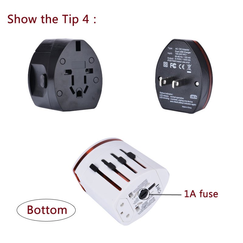 Christmas gift Middle East South America EU Russia Electrical travel plug AC power universal multi Converter adapter USB charge