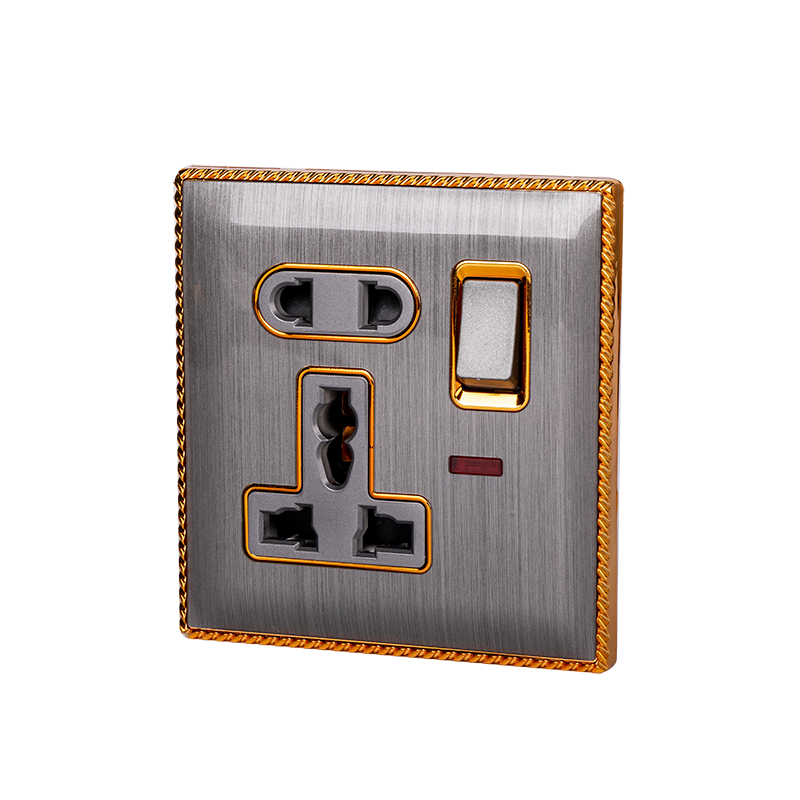 ABUK 250V 5 Pin Gang Multi Function Universal Wall Mounted Power Outlet plug Electrical Sockets And Switches