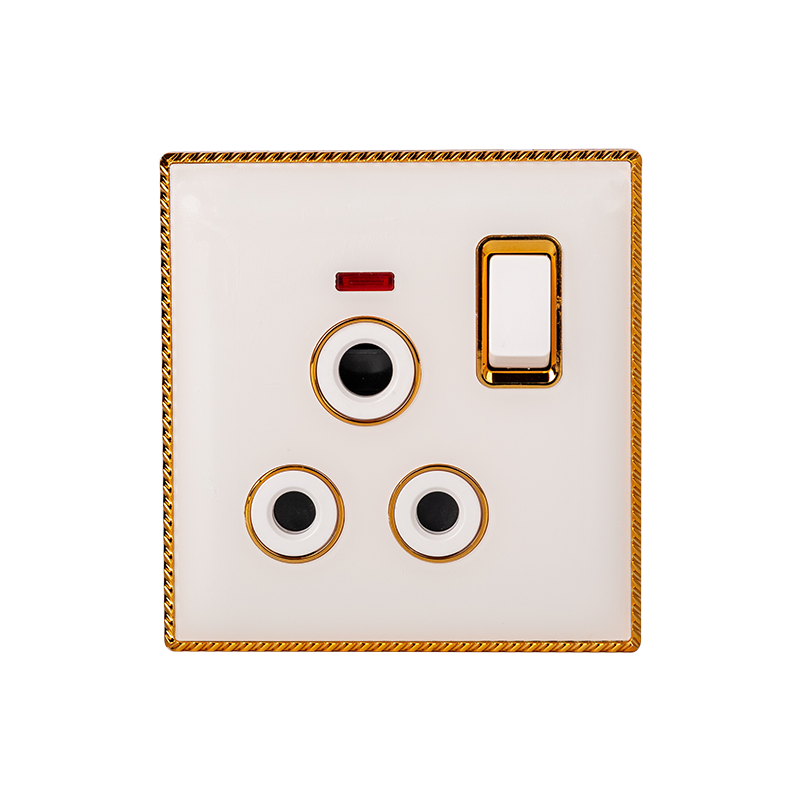 ABUK 250V 5 Pin Gang Multi Function Universal Wall Mounted Power Outlet plug Electrical Sockets And Switches