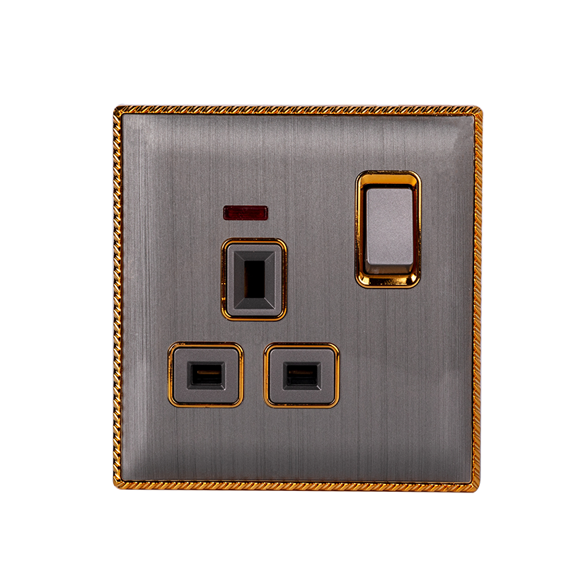 ABUK 250V 5 Pin Gang Multi Function Universal Wall Mounted Power Outlet plug Electrical Sockets And Switches
